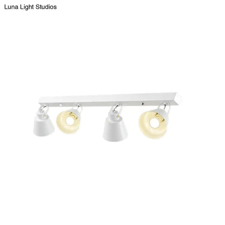 Stylish Bucket Ceiling Light Fixture - Rotatable Semi Flush Mount Lighting With 2/3/4 Lights