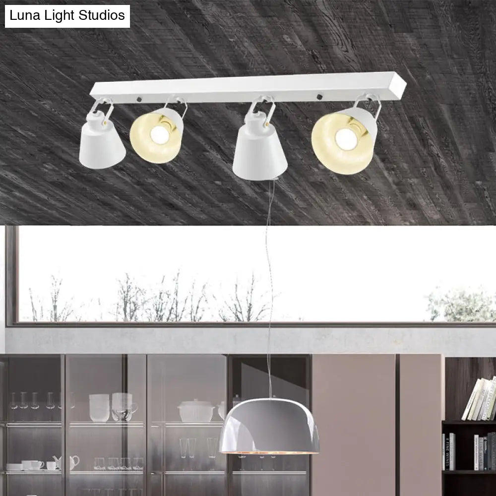 Stylish Bucket Ceiling Light Fixture - Rotatable Semi Flush Mount Lighting With 2/3/4 Lights
