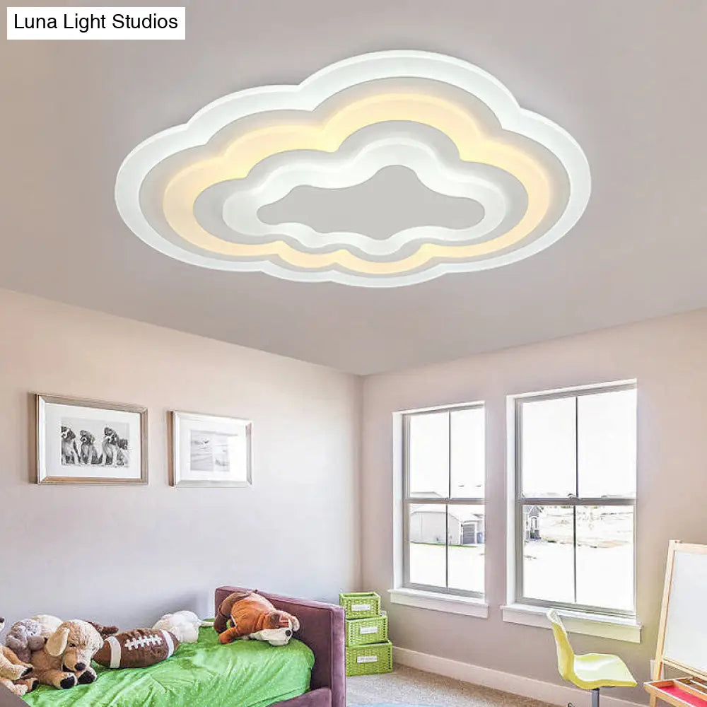 Stylish Cloud Led Ceiling Light For Kindergarten Porch - Simple & Elegant Design White / 19.5