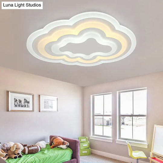 Stylish Cloud Led Ceiling Light For Kindergarten Porch - Simple & Elegant Design White / 19.5