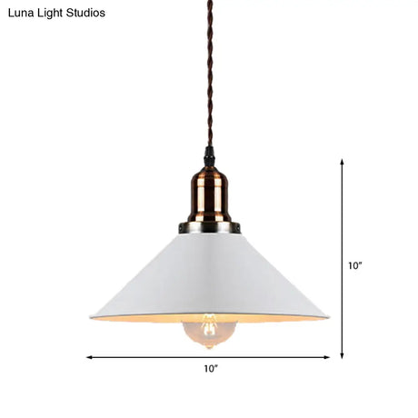 Stylish Cone/Saucer/Dome Shade Pendant Light For Restaurants - White Metal Hanging