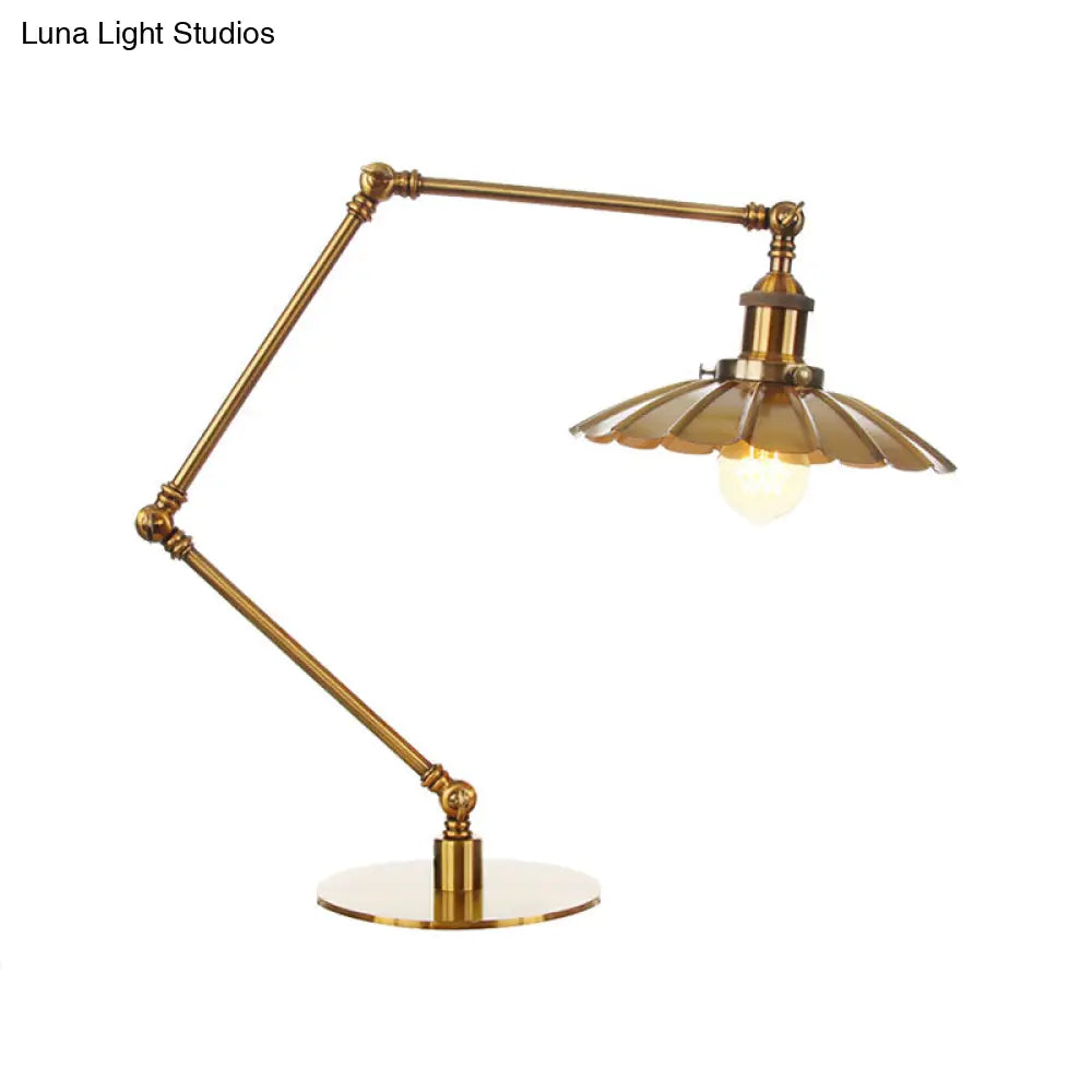 Stylish Flared Table Lamp - Industrial Metallic Accent With 1 Light For Dining Room Gold 8+8/8+8+8