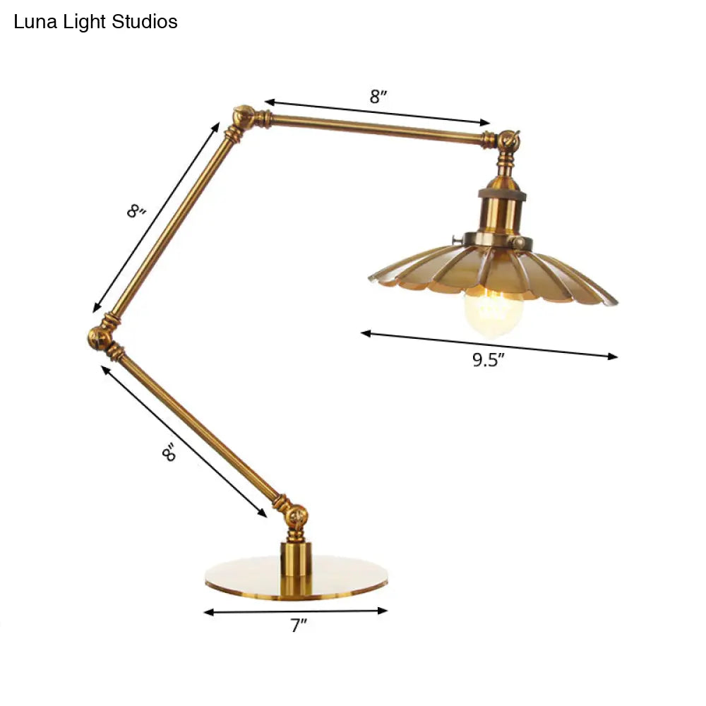 Stylish Flared Table Lamp - Industrial Metallic Accent With 1 Light For Dining Room Gold 8+8/8+8+8