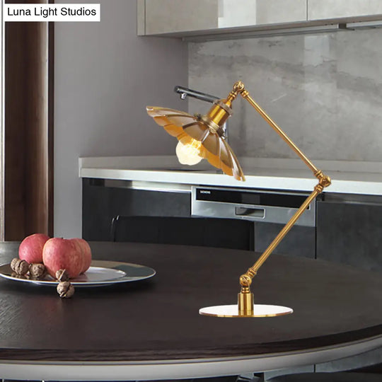 Stylish Flared Table Lamp - Industrial Metallic Accent With 1 Light For Dining Room Gold 8+8/8+8+8