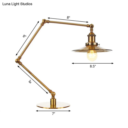 Stylish Flared Table Lamp - Industrial Metallic Accent With 1 Light For Dining Room Gold 8+8/8+8+8