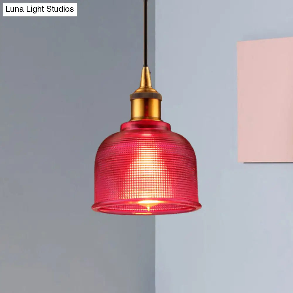 Grid Glass Pendant Light With Stylish Traditional Cup Shade Perfect For Living Room And Cafe