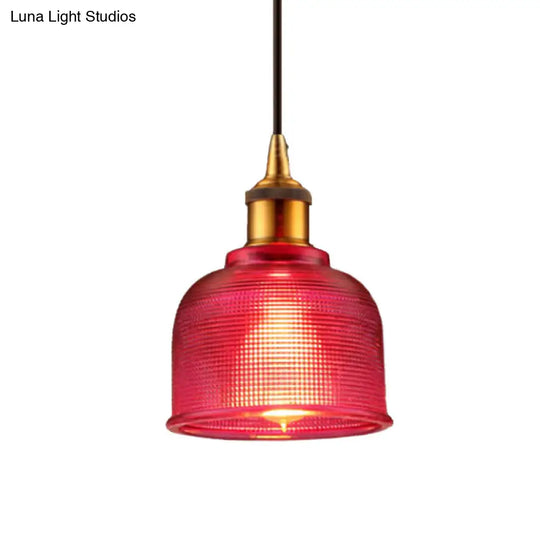 Grid Glass Pendant Light With Stylish Traditional Cup Shade Perfect For Living Room And Cafe
