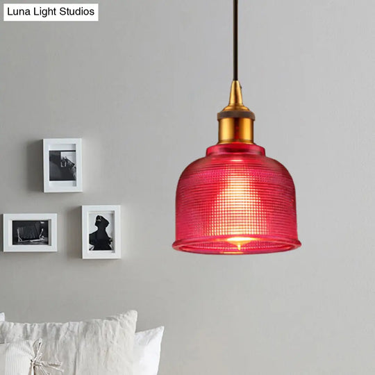 Grid Glass Pendant Light With Stylish Traditional Cup Shade Perfect For Living Room And Cafe