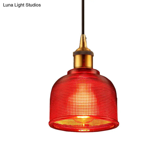 Grid Glass Pendant Light With Stylish Traditional Cup Shade Perfect For Living Room And Cafe