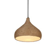 Stylish Hemp Rope Teardrop Pendant Light: Lodge-Inspired Beige Suspension Lamp With 1 Bulb For