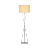 Stylish Hourglass Metal Floor Lamp With Artistic Drum Shade - Perfect For Living Rooms White / A