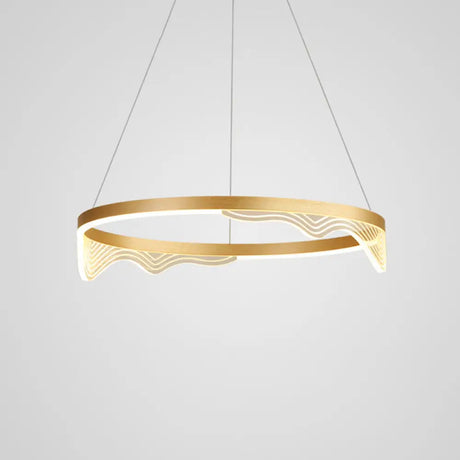 Stylish Lace-Adorned Metal Chandelier: Ultra-Modern Suspension Lighting For Living Room Gold / 23.5’