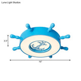 Stylish Led Blue Ceiling Light With Rudder Acrylic Shade For Bedroom Flush Mount