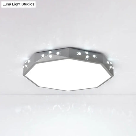 Stylish Macaron Octagon Led Ceiling Lamp For Children’s Bedroom