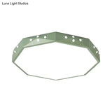 Stylish Macaron Octagon Led Ceiling Lamp For Children’s Bedroom