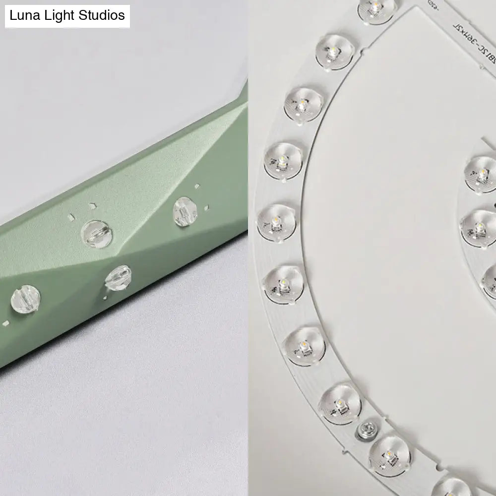 Stylish Macaron Octagon Led Ceiling Lamp For Children’s Bedroom