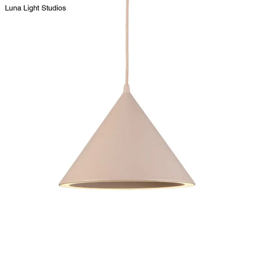 Stylish Nordic 1-Light Metal Pendant Lamp - 10’/12.5’ Diameter In Black/Blue For Table
