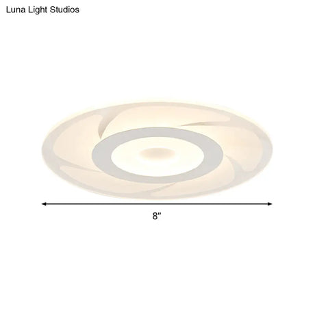 Super Thin Acrylic Windmill Flush Lamp - Modern Style Led Ceiling Mount Light (White/Warm/Inner