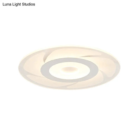 Super Thin Acrylic Windmill Flush Lamp - Modern Style Led Ceiling Mount Light (White/Warm/Inner