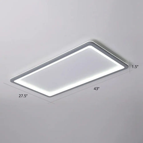 Super Thin Grey Nordic Metal Led Ceiling Light - Ideal For Living Room Surface Mounted / 43’