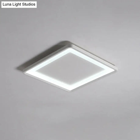 Super Thin Square Aluminum Led Flush Light - 16’/19.5’ Simplicity White Ceiling Mount Fixture