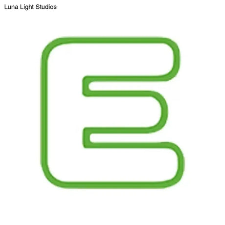 Sweet Letter Led Ceiling Light: Candy-Colored Acrylic Flush Fixture For Girls Green / 12 Warm