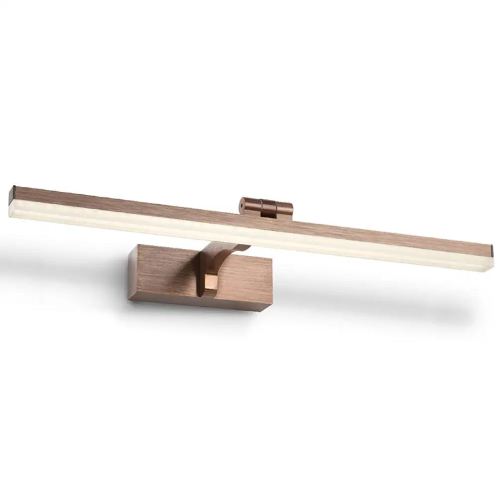 Swingable Minimalistic Led Vanity Wall Light: Aluminum Linear Fixture Brown / 23.5
