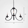 Swirled Black Arm Pendant Chandelier - Classic Metal Design With 3/5/6 Lights For Living Room 3 /