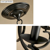 Swirled Black Arm Pendant Chandelier - Classic Metal Design With 3/5/6 Lights For Living Room