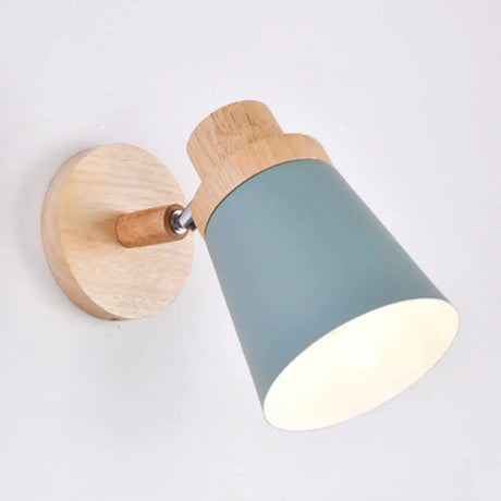 Swivel Macaron Bedside Wall Light Fixture With Metal Shade 1-Bulb Reading Green