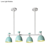 Swivelable Macaron Island Pendant In Grey/Blue/Green For Dining Room With 4/6 Bulbs