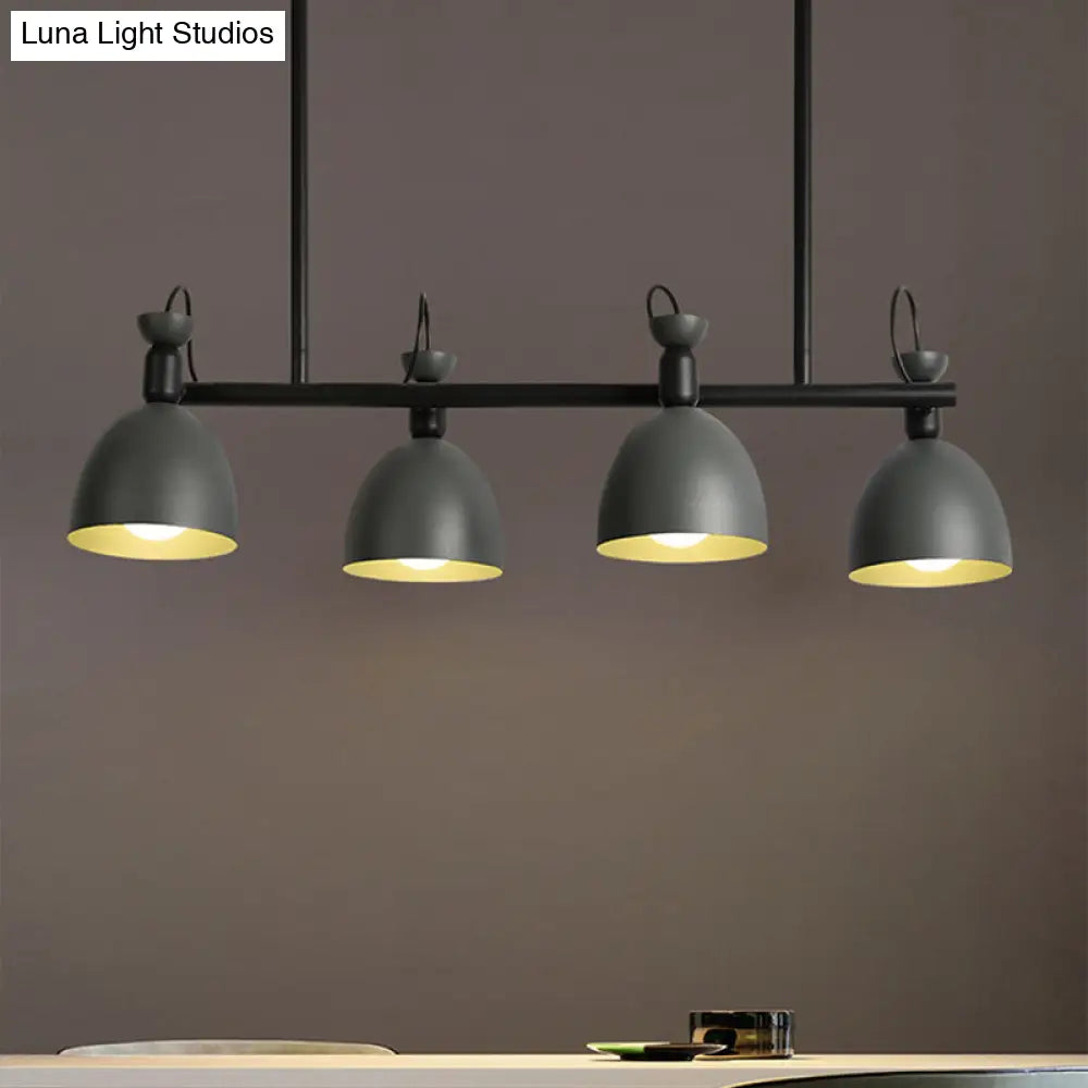 Swivelable Macaron Island Pendant In Grey/Blue/Green For Dining Room With 4/6 Bulbs