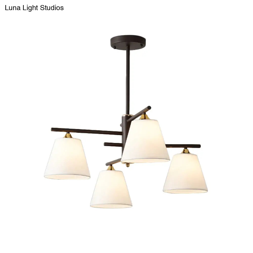 Tapered Hanging Chandelier - Traditional Pendant Light For Living Room With Fabric Shades Available