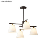 Tapered Hanging Chandelier - Traditional Pendant Light For Living Room With Fabric Shades Available