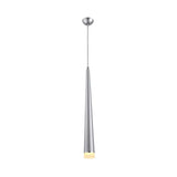 Modern Tapered Ceiling Light: Gray/Red Led Metal Pendant Fixture For Living Room In
