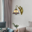 Tiffany Beige Glass Trapezoid Sconce Wall Light Fixture For Living Room