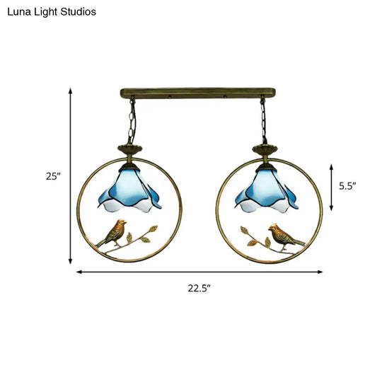 Tiffany Blue Bird Pendant Lamp With Glass Hanging Light - Perfect For Kitchen