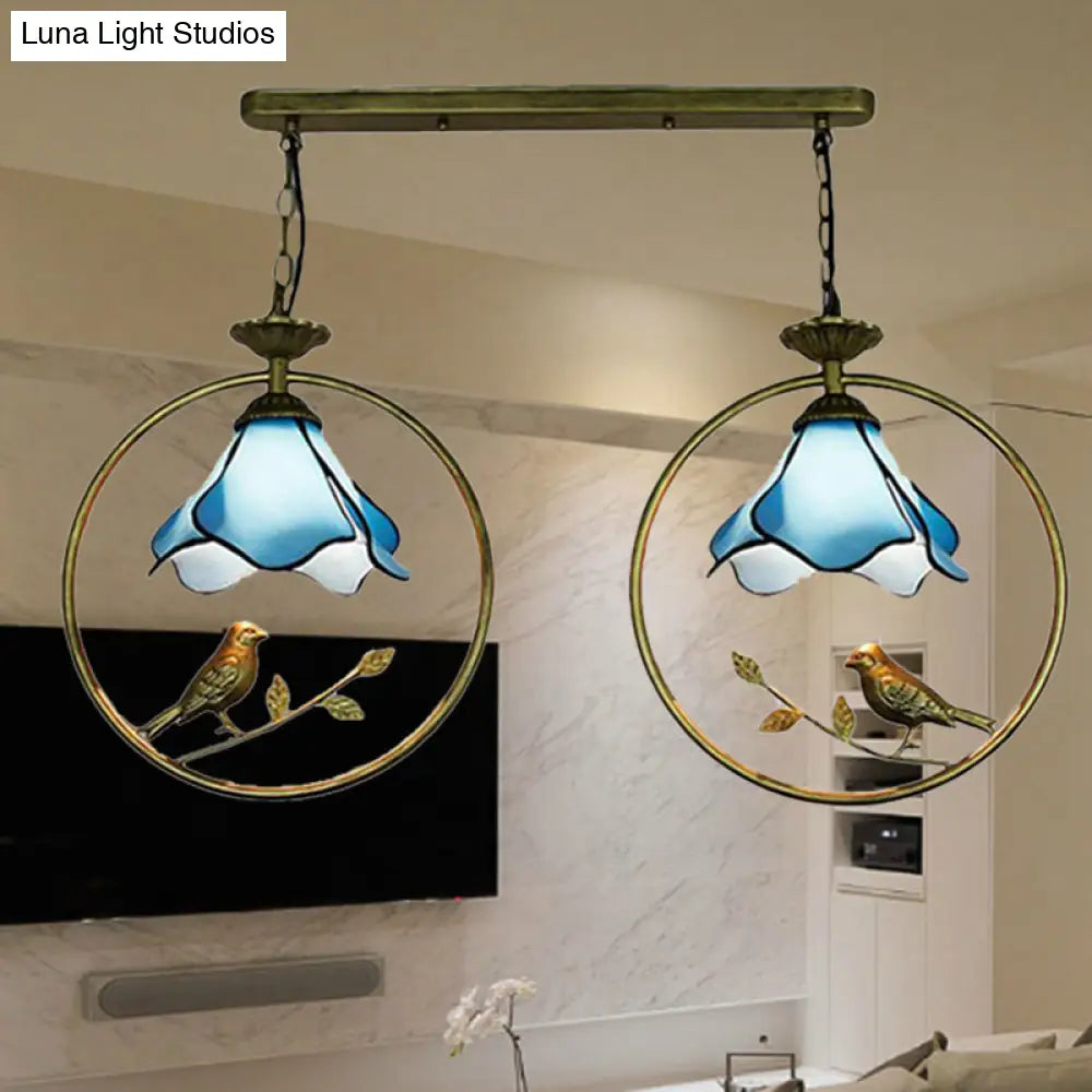 Tiffany Blue Bird Pendant Lamp With Glass Hanging Light - Perfect For Kitchen