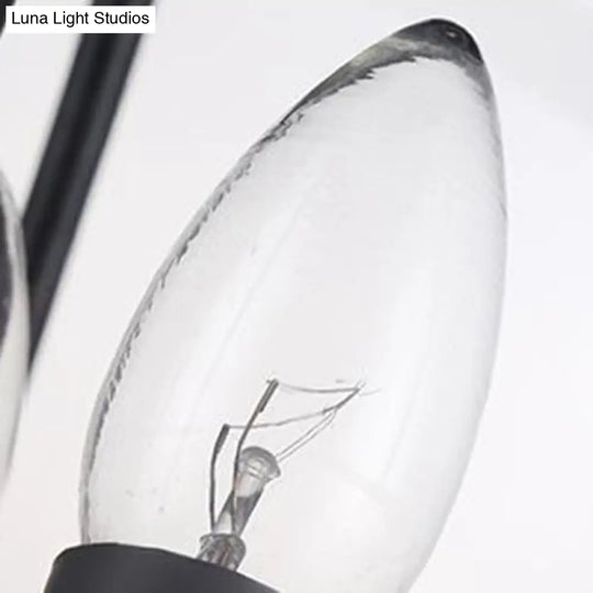 Traditional 3-Light Black Glass Chandelier - Stylish Pendant Lighting For Living Room