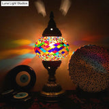 Traditional Aged Brass Coffee House Table Lamp With Colored Glass Shade