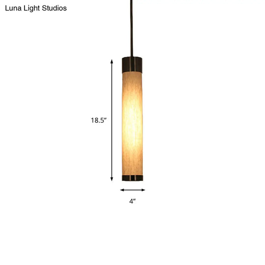 Traditional Black Fabric Tube Pendant Ceiling Light For Bedroom