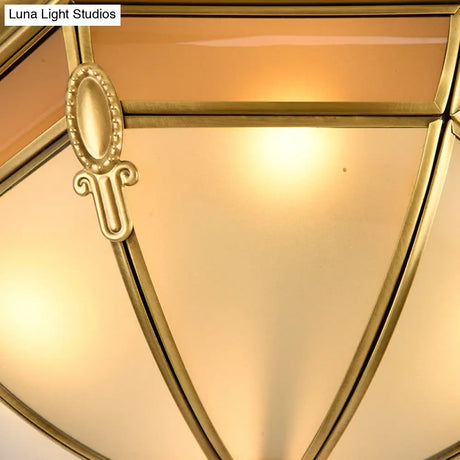 Traditional Brass Metal Dome Flush Mount Lamp - 3/4/6 Lights Ceiling Lighting For Living Room