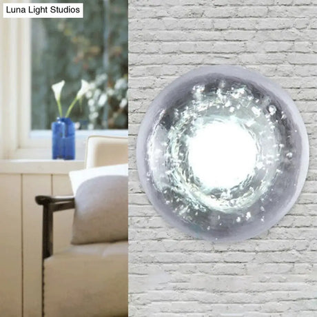 Traditional Clear Crystal Bubble Sconce Wall Lamp - Single Bulb Light Fixture