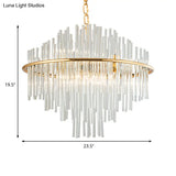 Traditional Crystal Chandelier Pendant Light - Elegant 4 Tiers Multiple Width & Options Gold