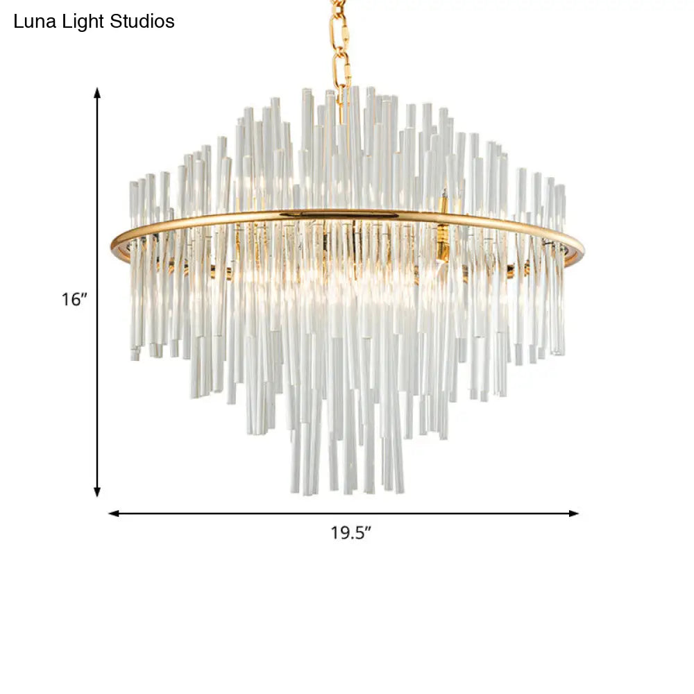 Traditional Crystal Chandelier Pendant Light - 4 Tiers Multiple Sizes Gold Ceiling Lamp 8/12/16