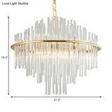 Traditional Crystal Chandelier Pendant Light - Elegant 4 Tiers Multiple Width & Options Gold