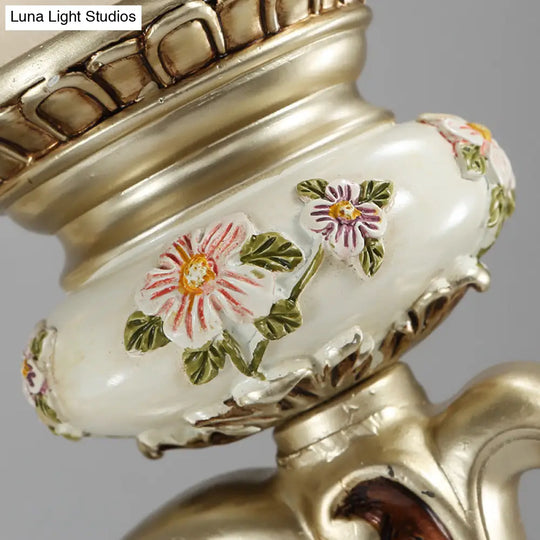 Traditional Gold Flower Shade Wall Sconce Light With Frosted Glass - Perfect For Dining Room