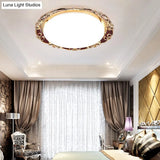 Traditional Led Resin Flush Mount Lamp - Flower Bedroom Lighting (Black/Red/Green)