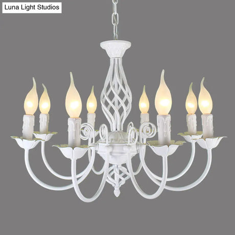 Traditional Metal Chandelier Lamp With Swooping Arms - 3/4/5 Lights Black/White Perfect For Living