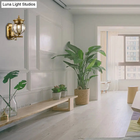 Traditional Metal Gold Sconce Light Fixture - Wall Mount Lamp For Porch